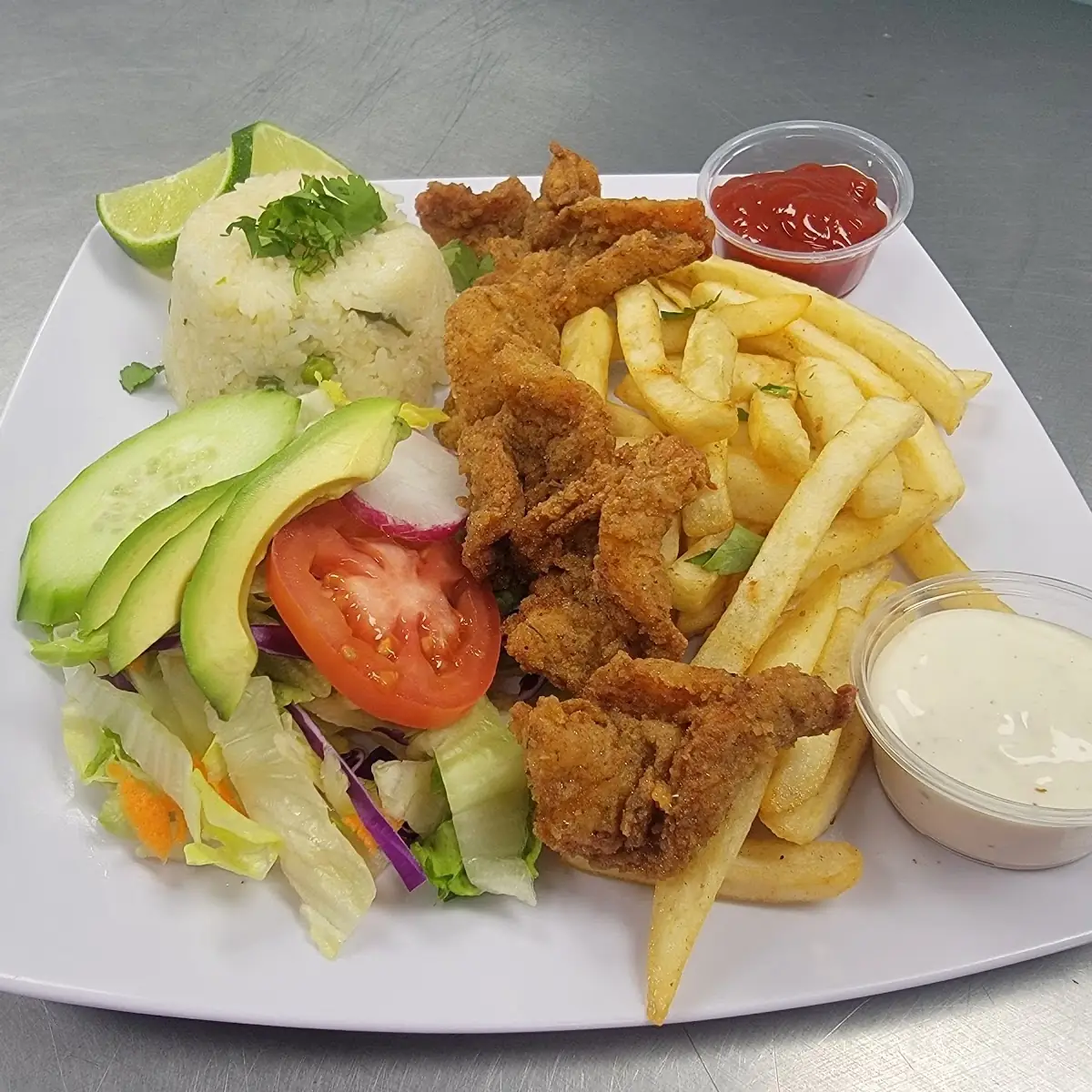 Filete Con Camarones Empanizados