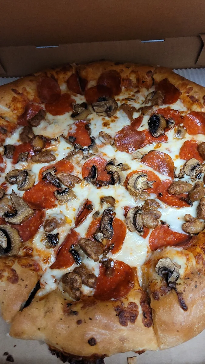 Pepperoni Sausage Mushroom Pizza