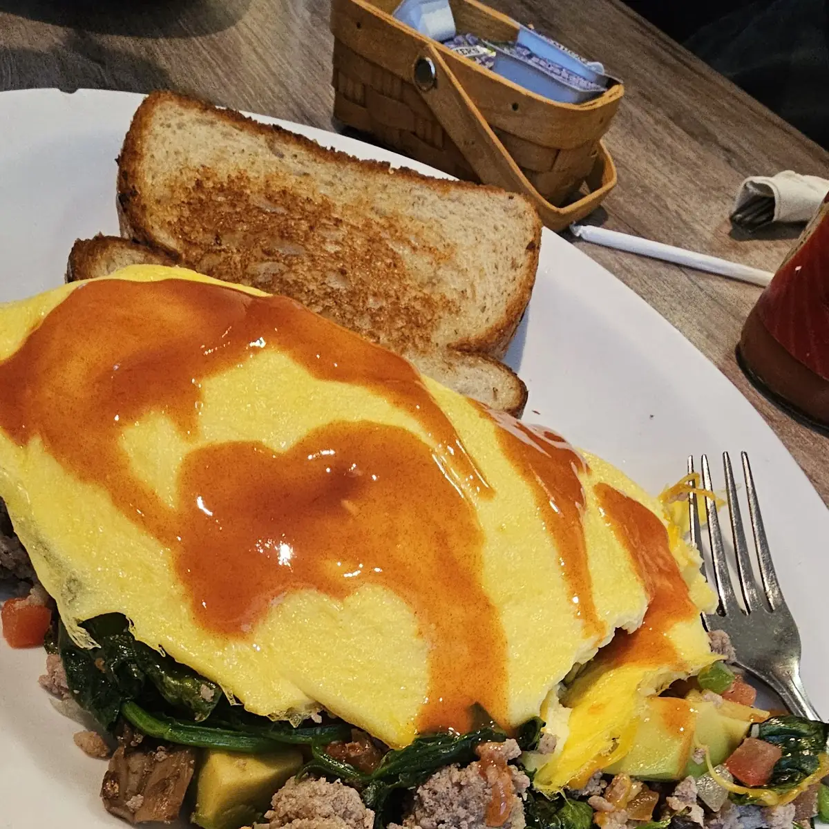 Veggie Omelette with Sausage