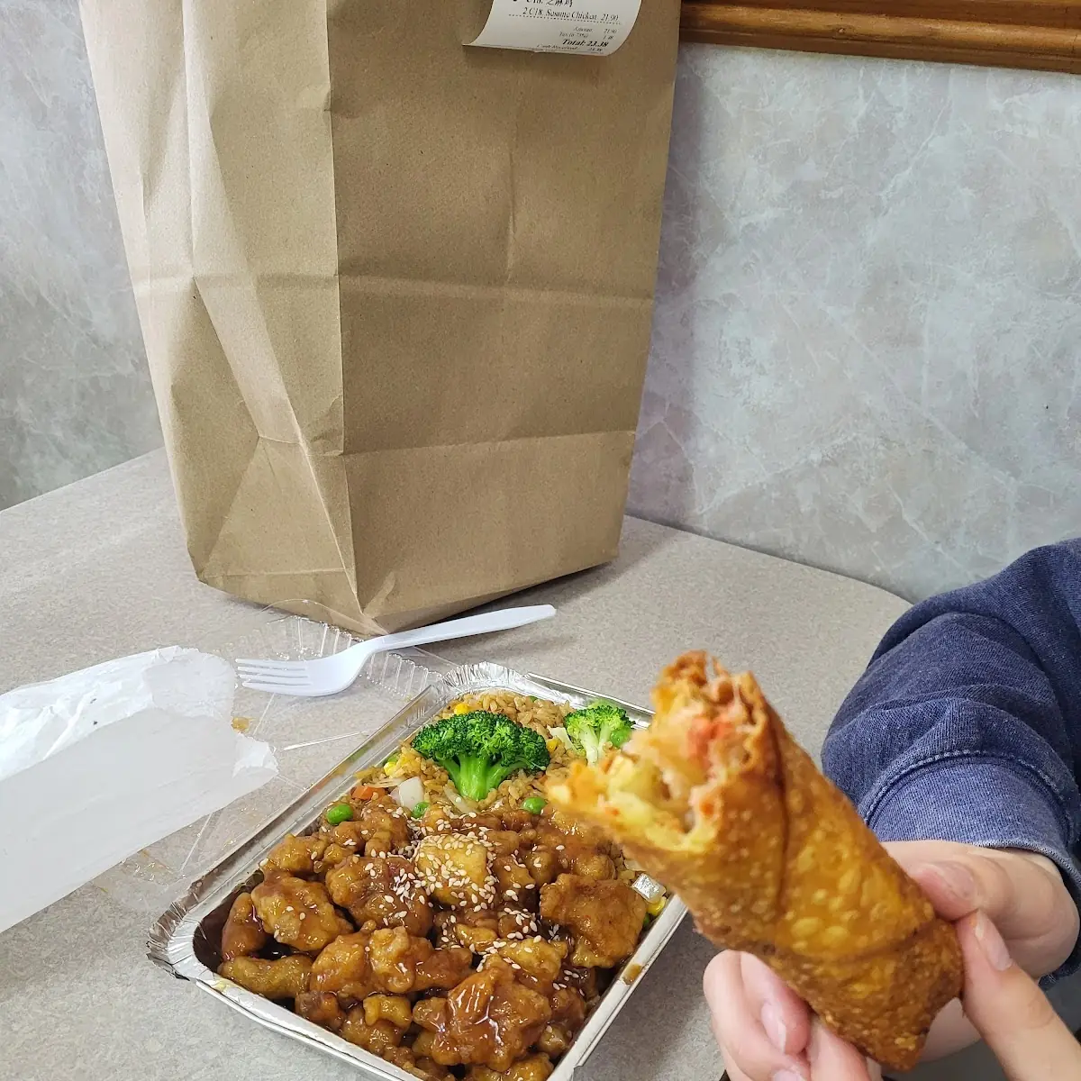 Sesame Chicken Combination Plate
