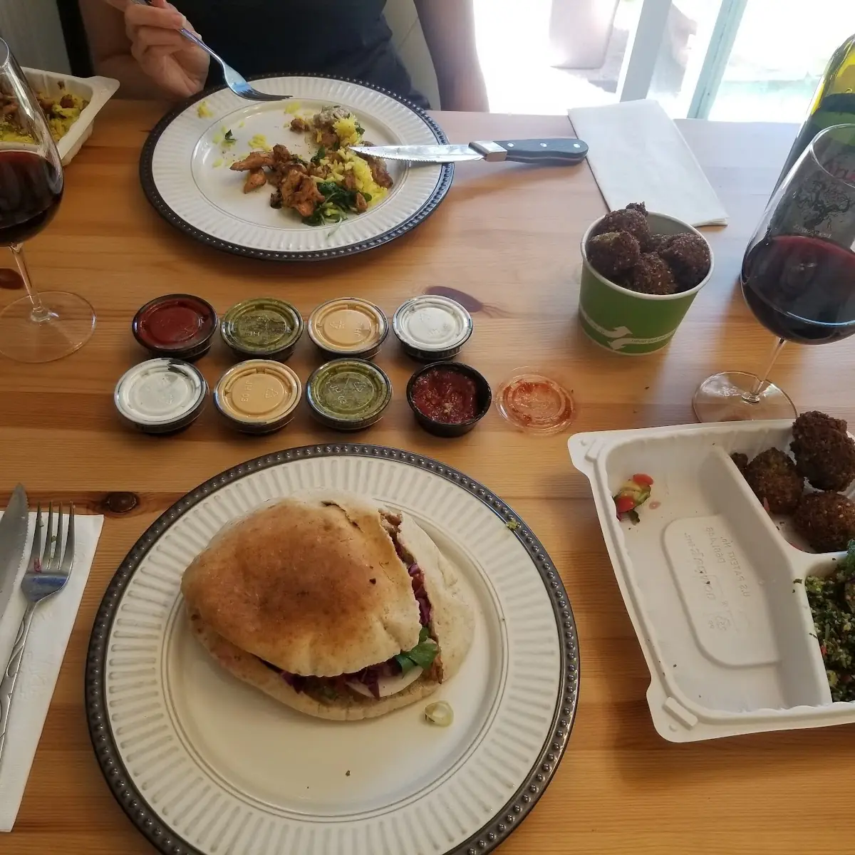 Pita Bread Chicken Shawarma Plate