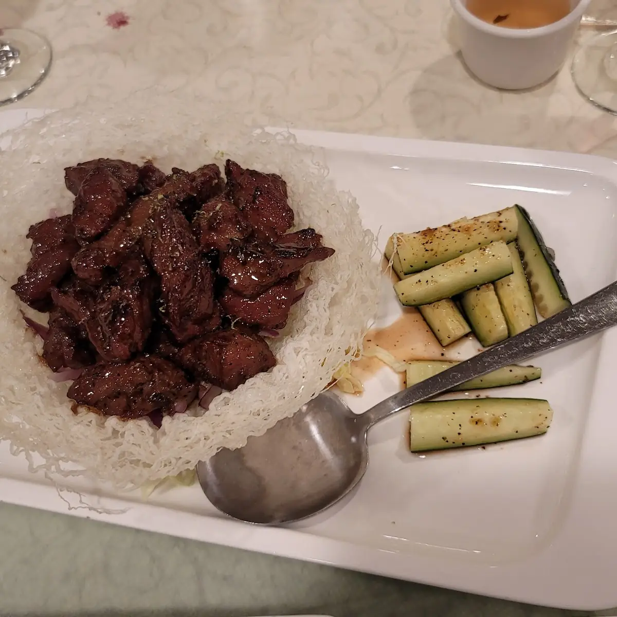 Beef Cube Steak & Vegetable in Lemon Sauce