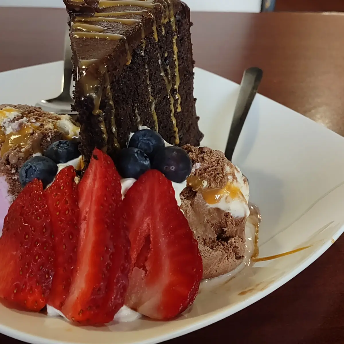 Chocolate Cake with Ice Cream