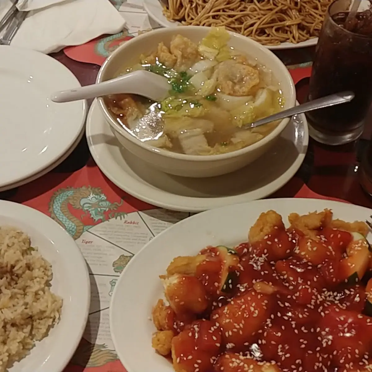 Wonton Soup Sweet and Sour Chicken