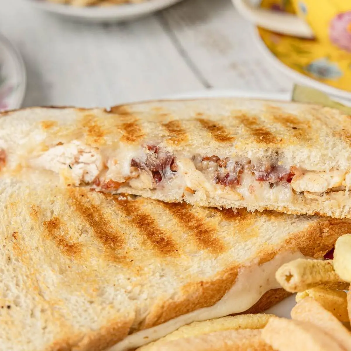 Panini w Potato Chips and a Pickle