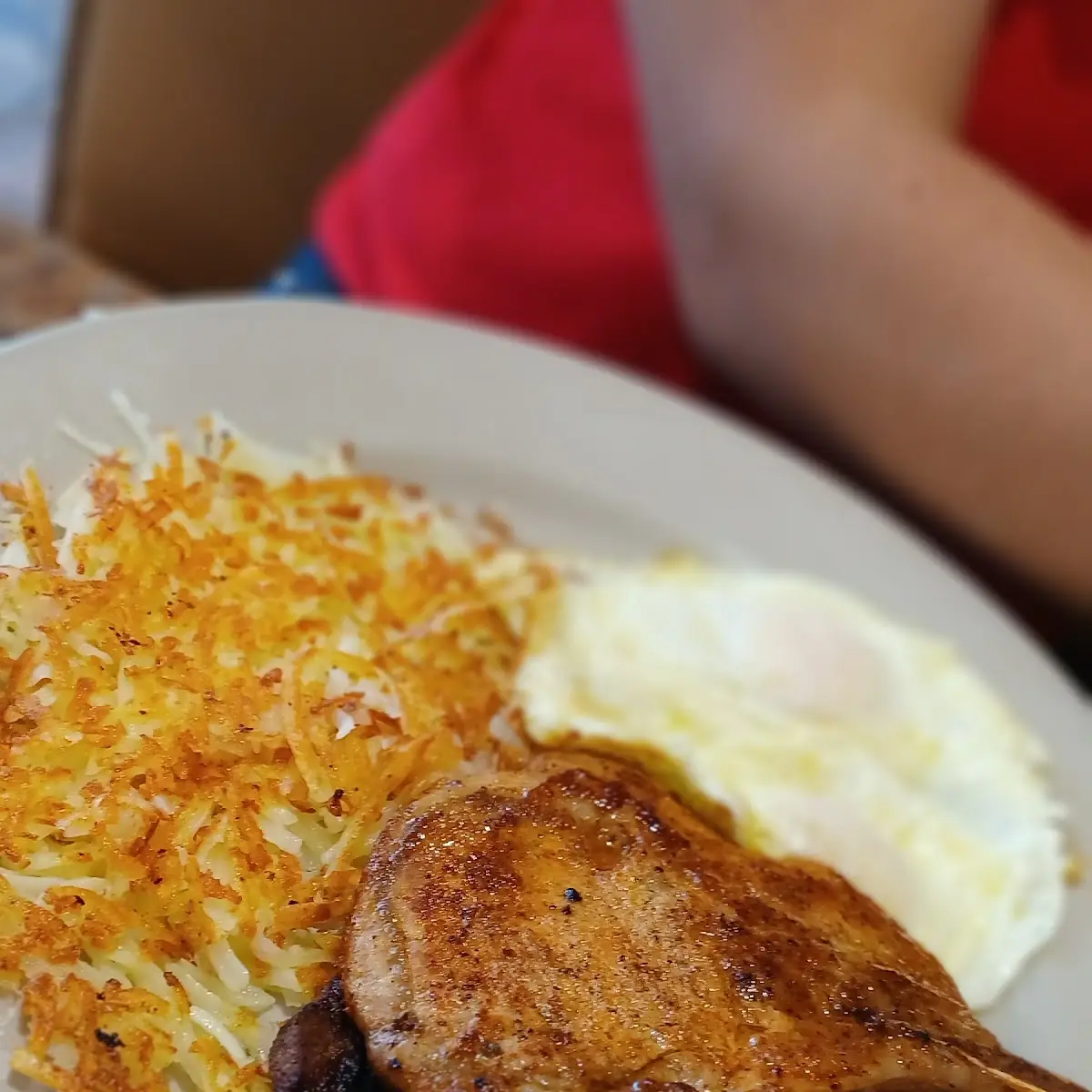 Fried Pork Chops and Eggs