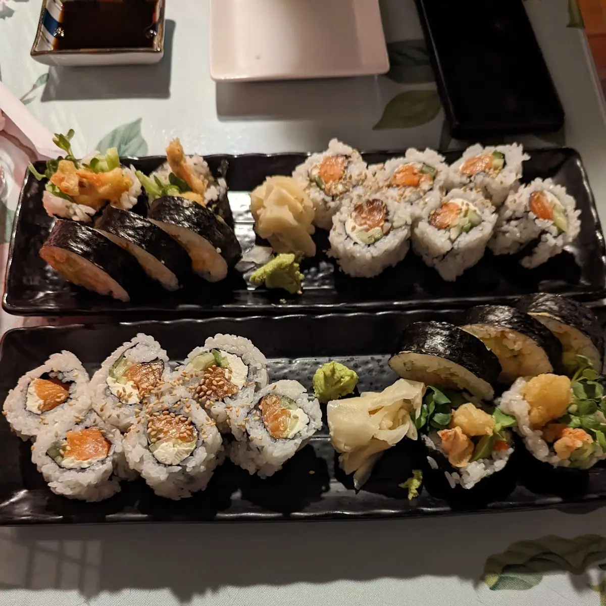 Shrimp Tempura Roll and Philly Roll