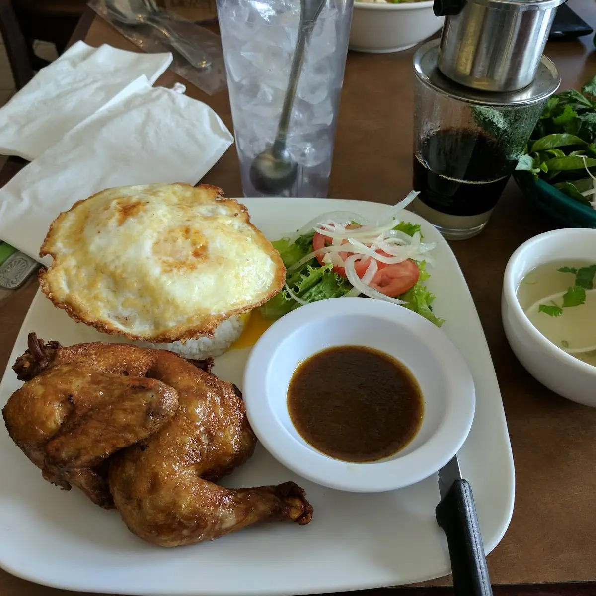Half Cornish Game Hen Rice Platter