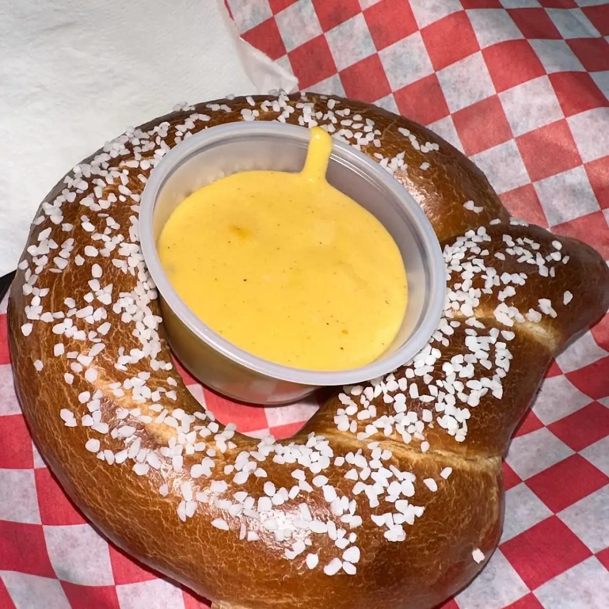 Salted Pretzel with Cheese Dip
