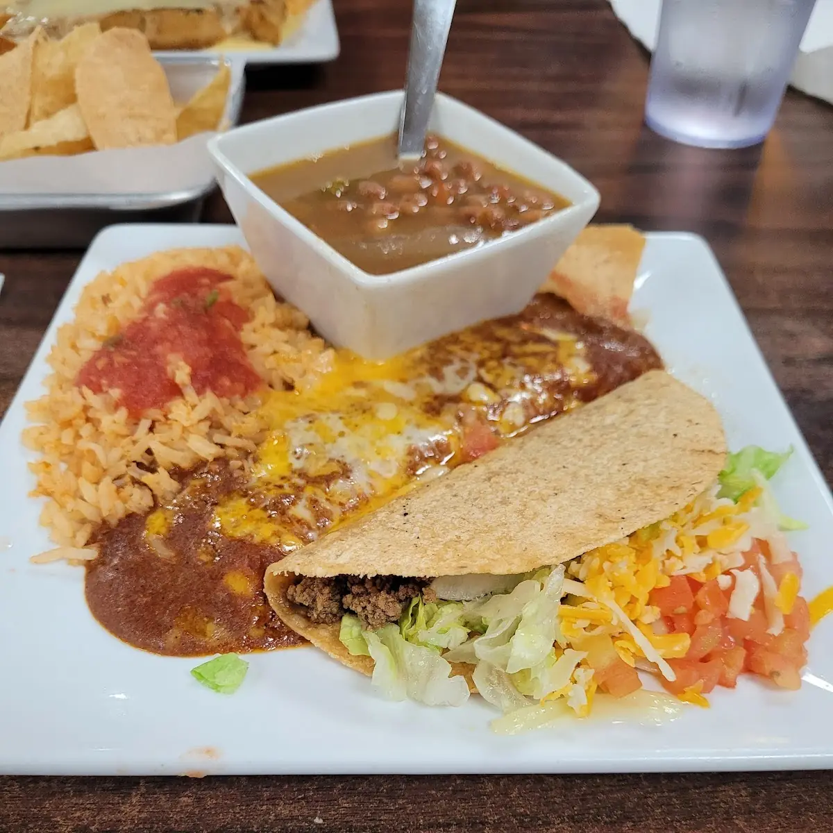 Cheese Enchilada Taco Rice and Beans
