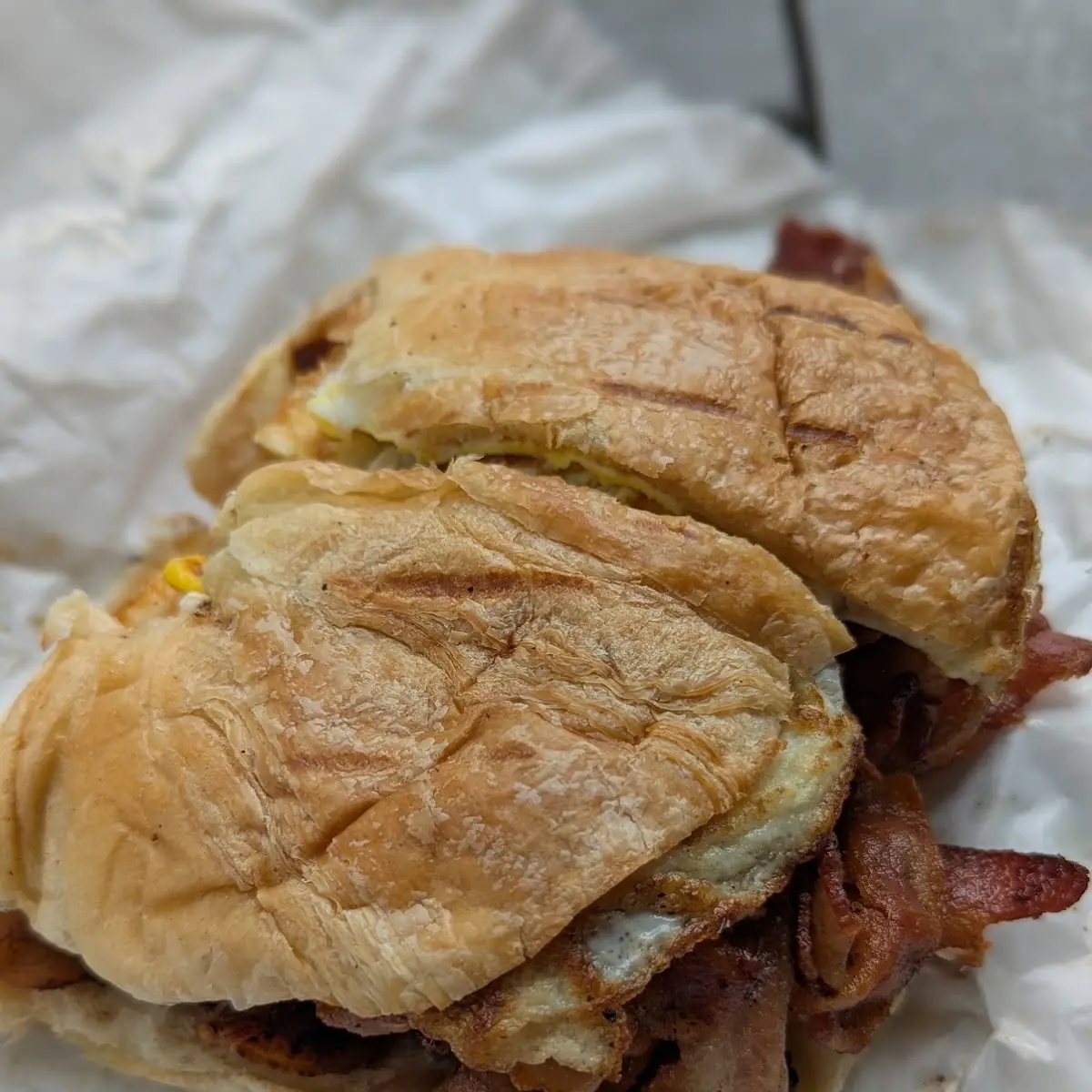 Bacon and Egg on Croissant