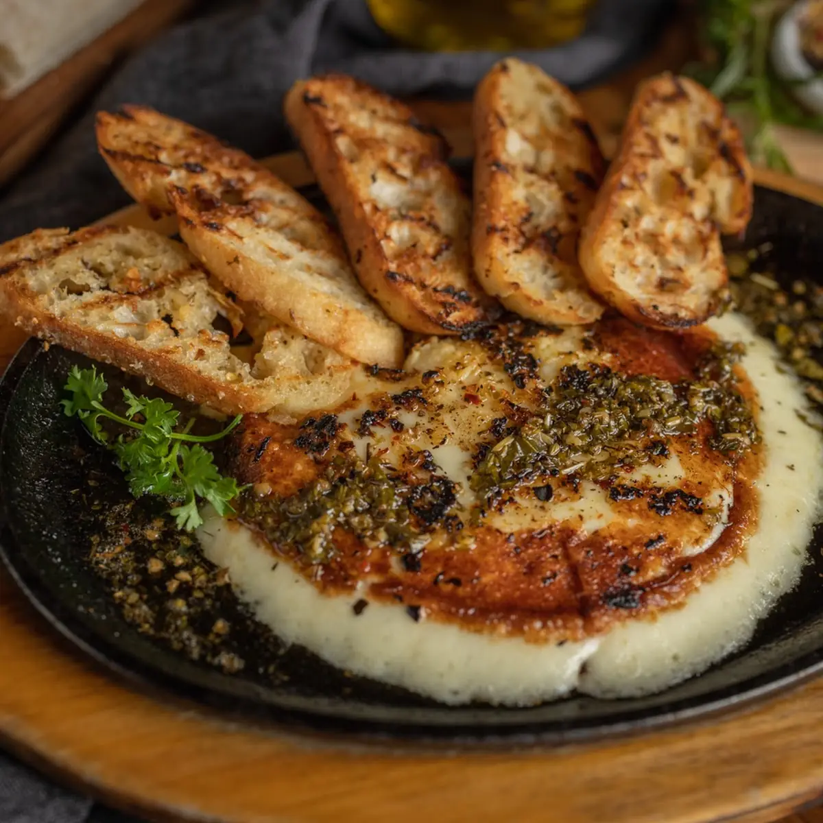 Pan Fried Provolone Cheese