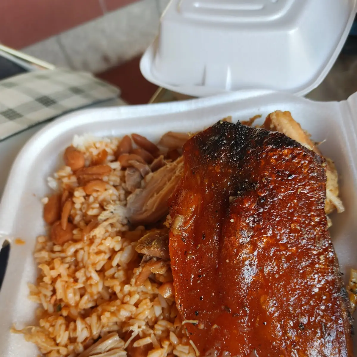 White Rice with Roast Pork Pernil