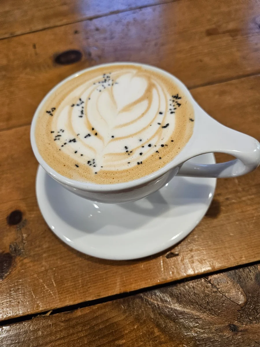 Black Salt Topped Salted Caramel Latte