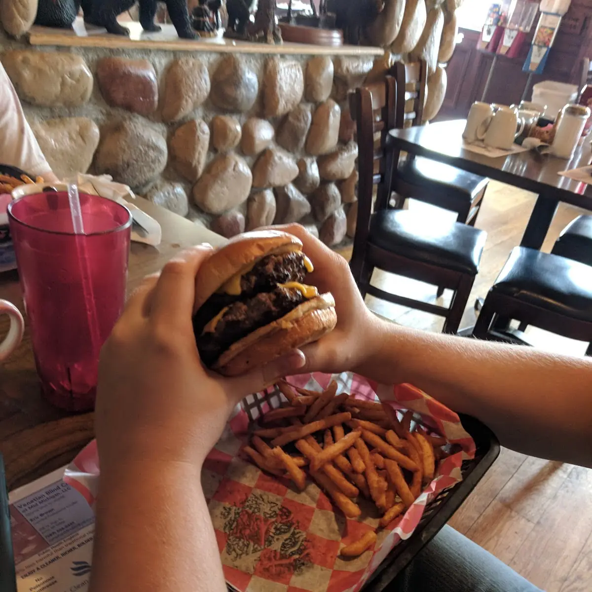 Double Cheeseburger with Beer Fries