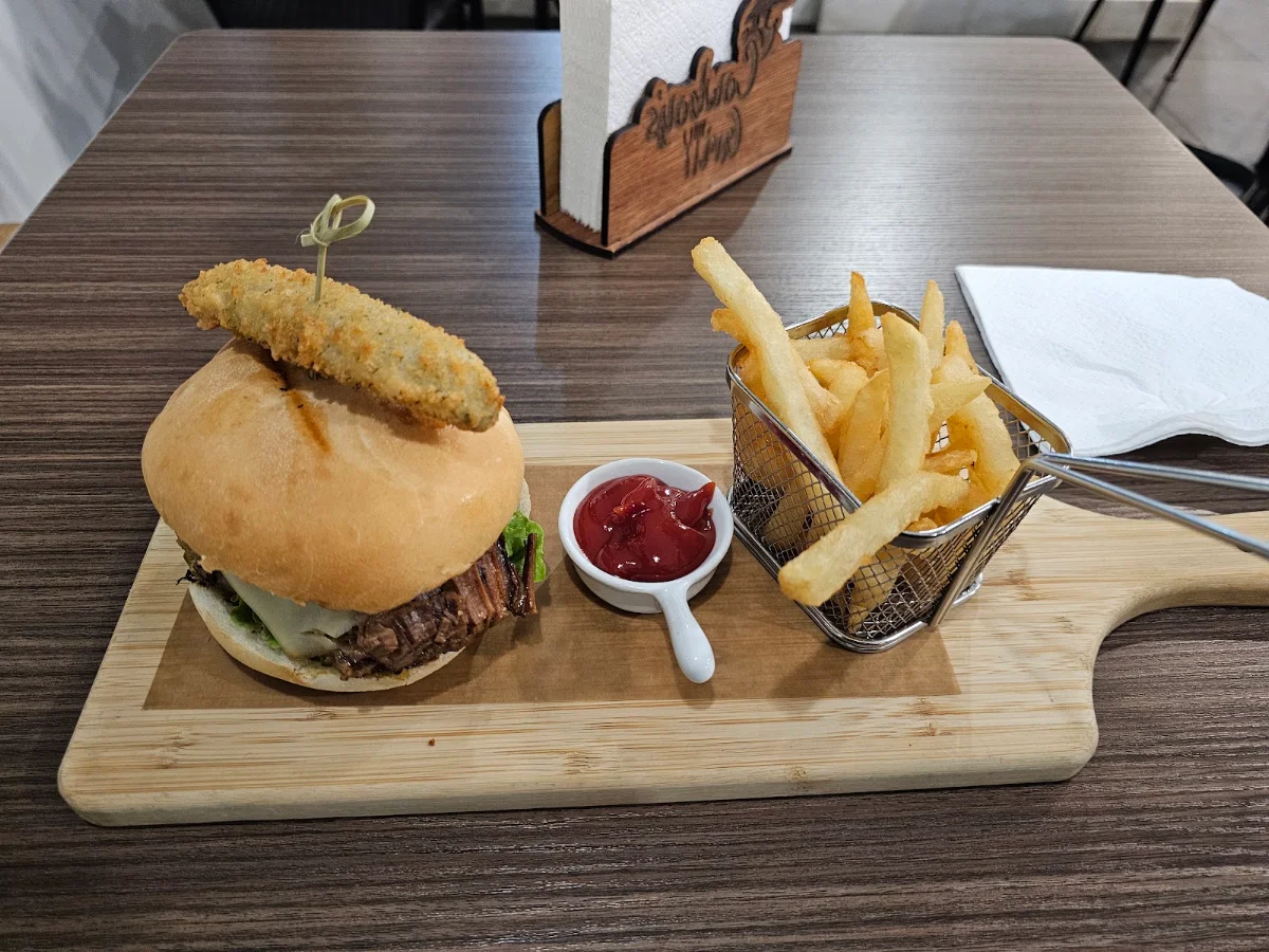 Texas Beef Brisket Sandwich and Fries