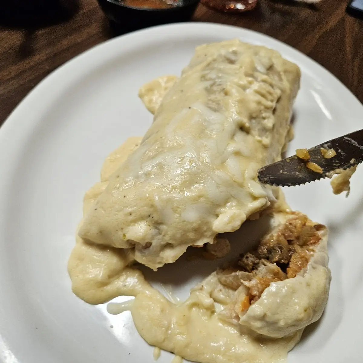 Bean & Cheese Burrito with White Sauce