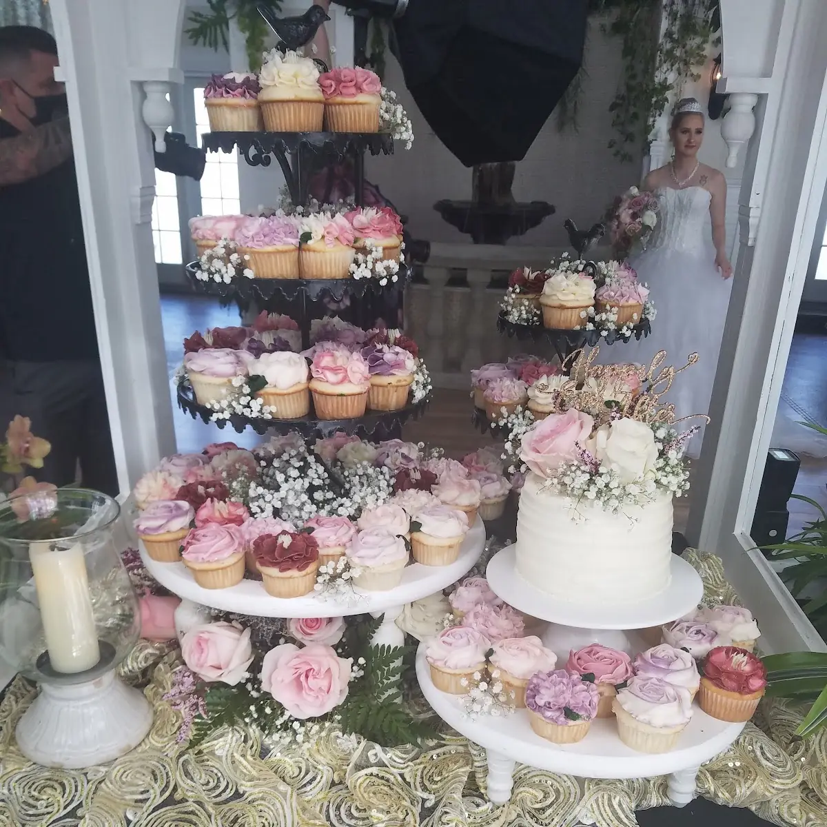 Wedding Cake and Cupcakes