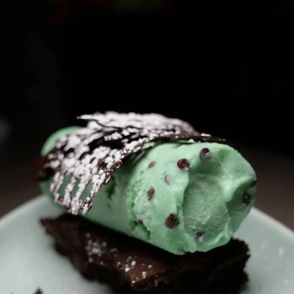 Chocolate Mint Chip Ice Cream Sundae