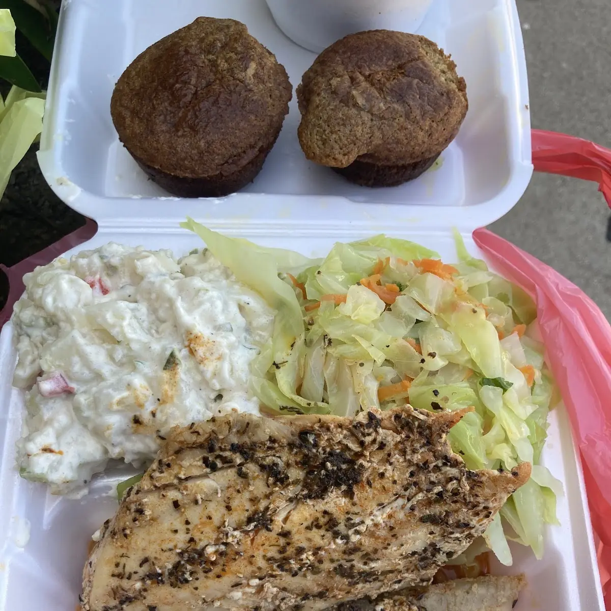 Whiting Fish with Steamed Cabbage & Potato Salad