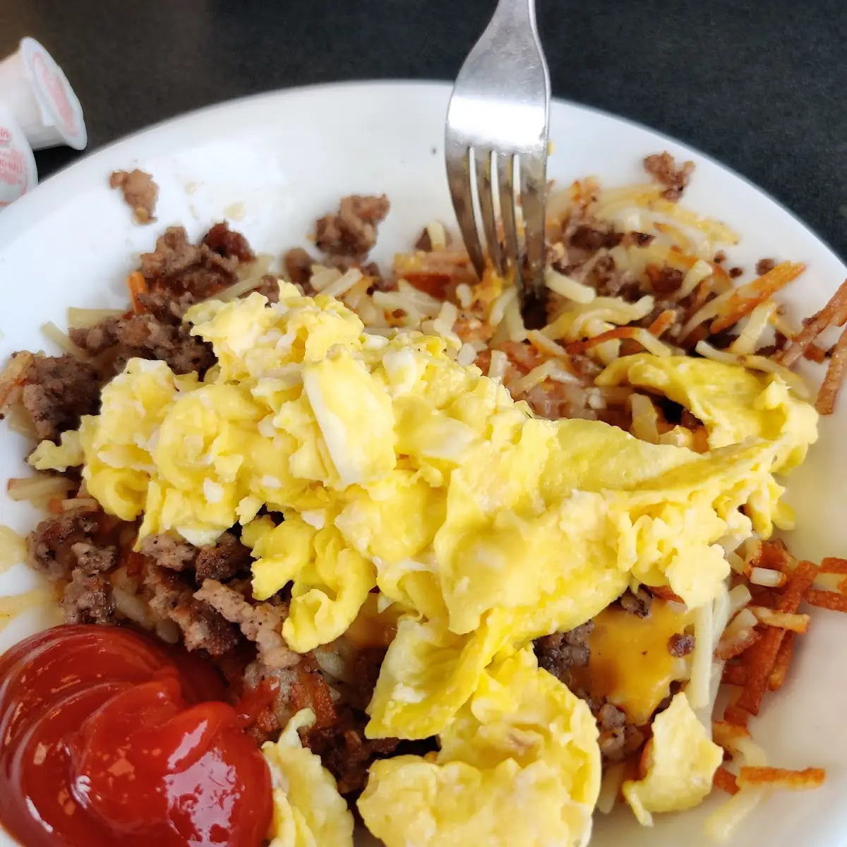 Hash Brown Bowl with Sausage Egg and Cheese