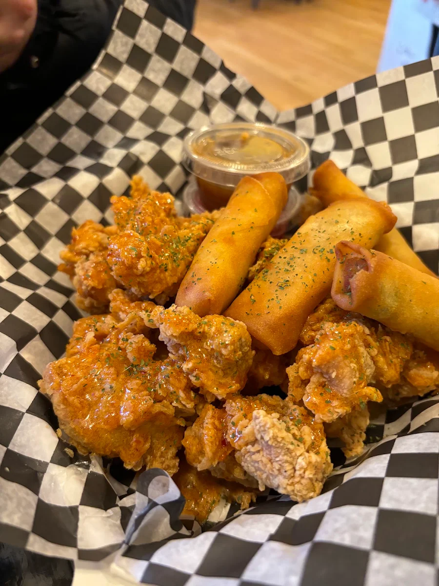 Korean Fried Chicken and Spring Rolls
