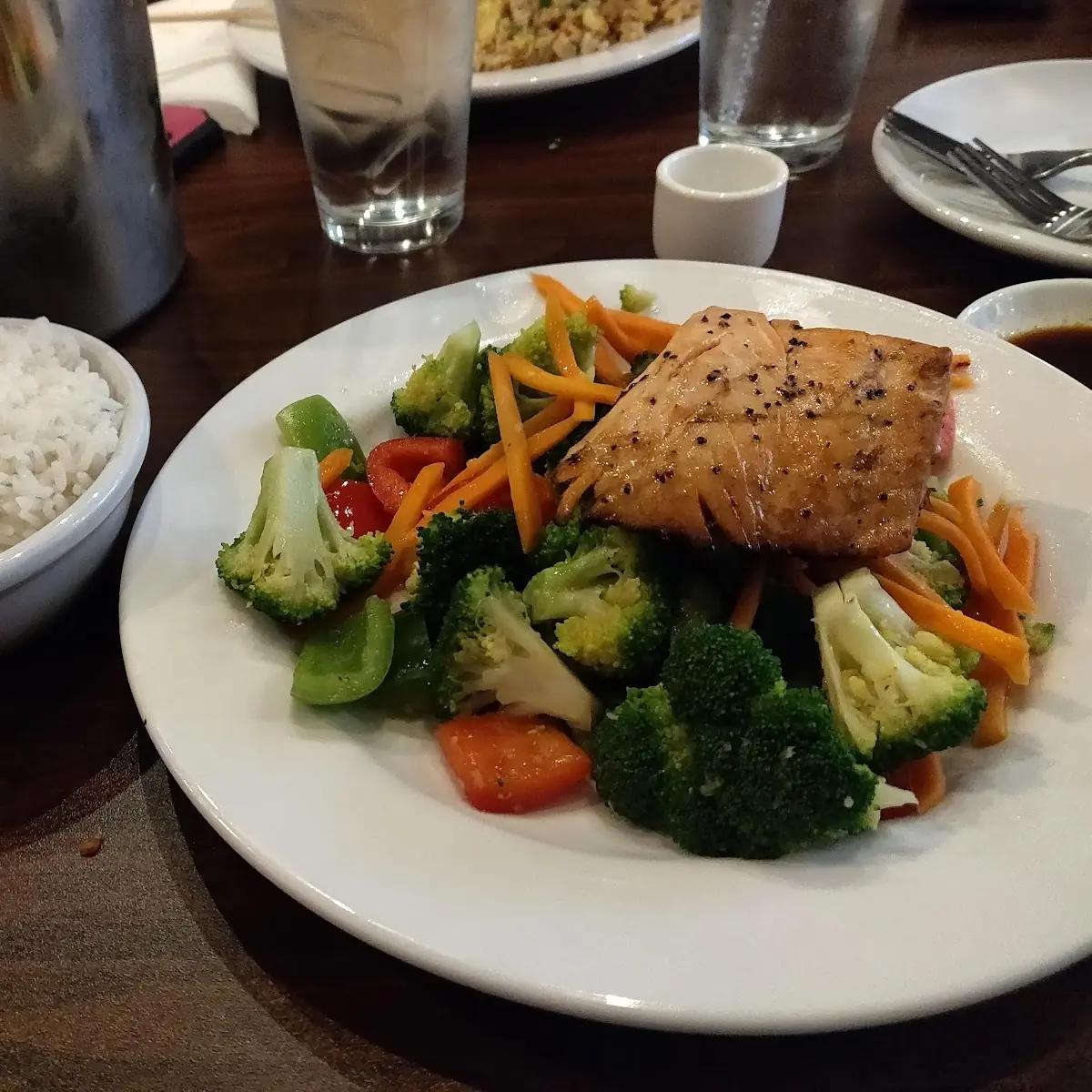 Salmon Steamed Vegetables