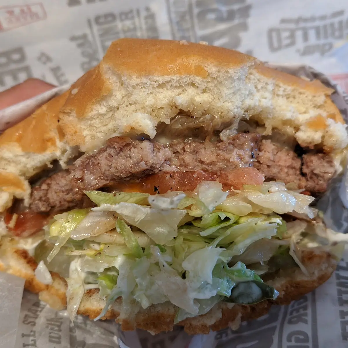 Charburger with White American Cheese