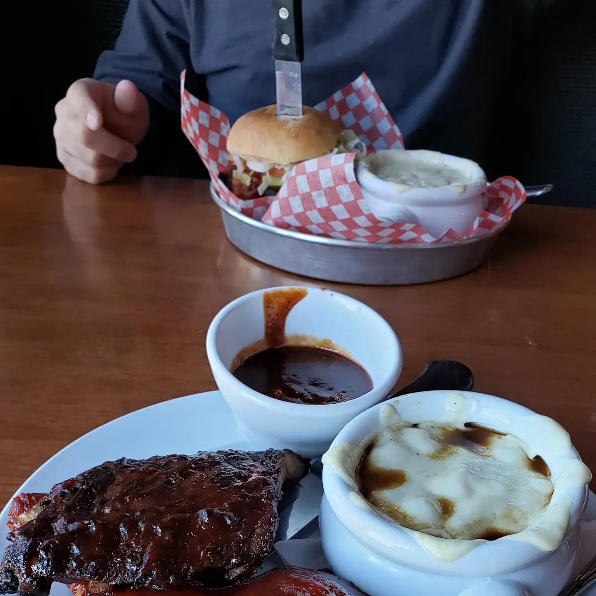 Rib Chicken Combo with French Onion Soup, Chuck’s Roadhouse Bar and Grill