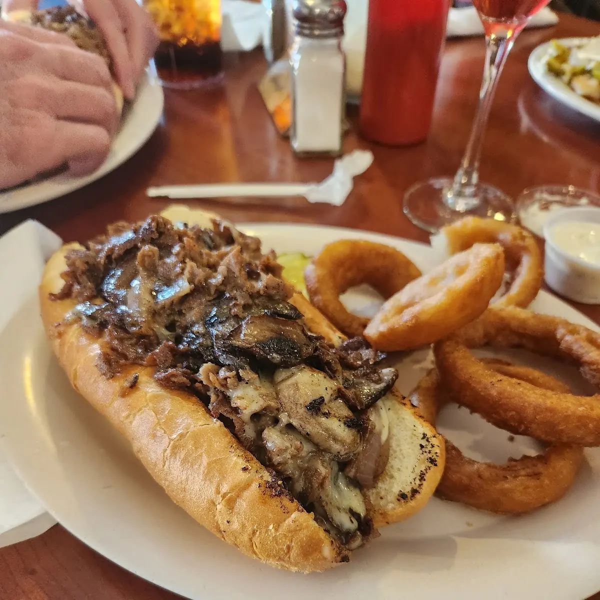 Philly Cheesesteak with Onion Rings