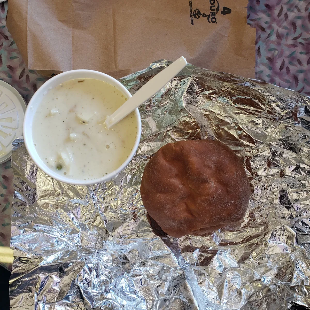 Creamy Turkey Noodle Soup and Cabbage Burger