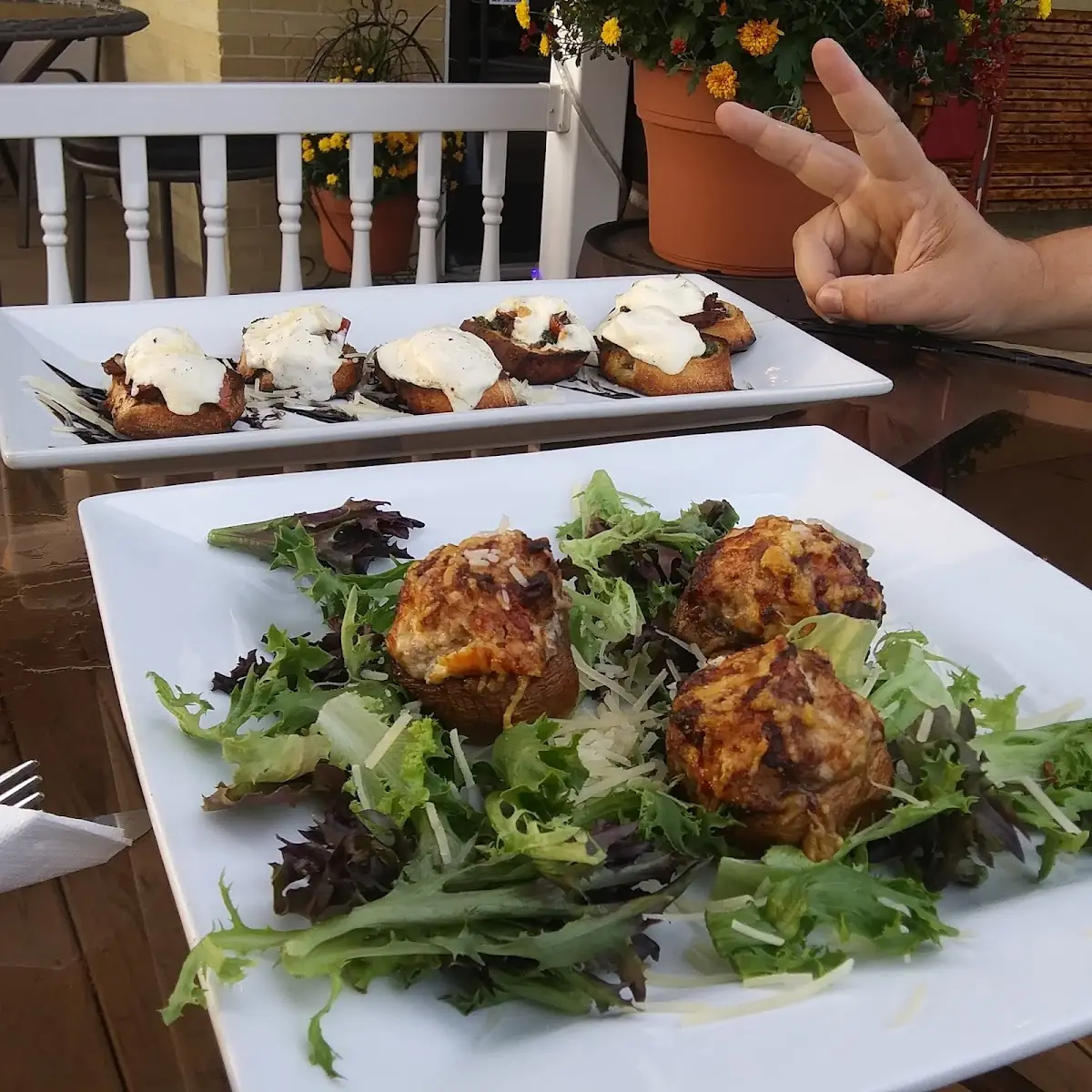 Stuffed Mushrooms & Bruschetta