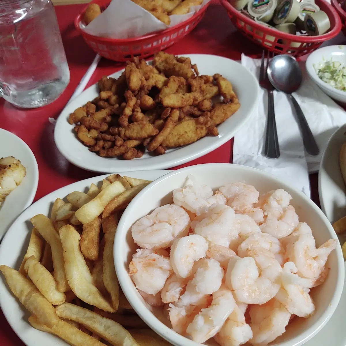 Boiled Shrimp and Fried Clam Strips