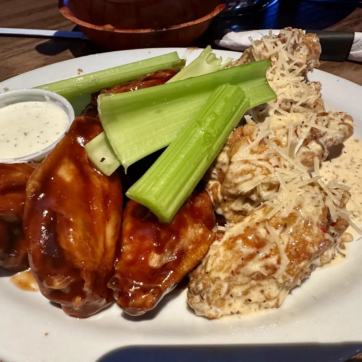 Sweet BBQ and Garlic Parmesan Wings