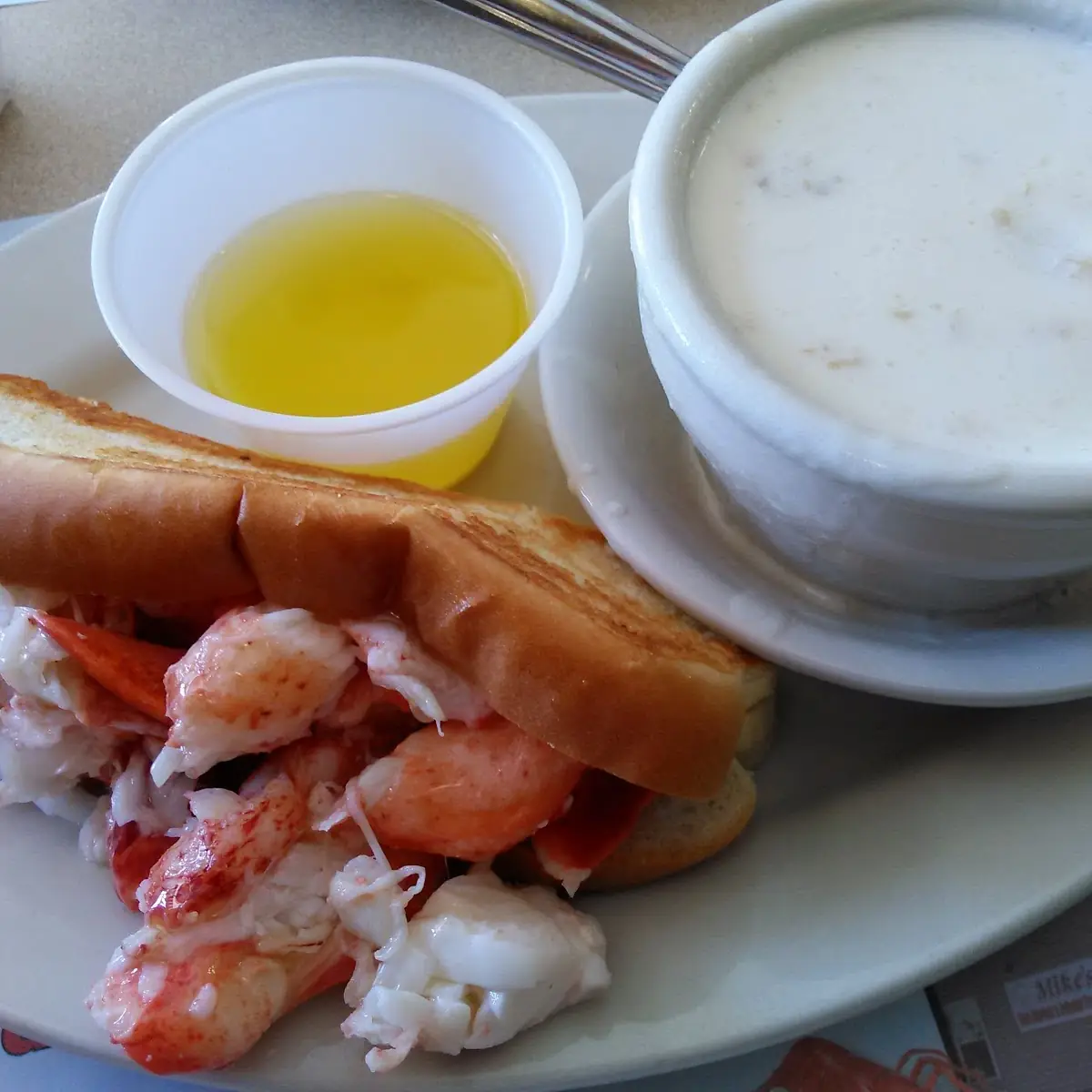 Lobster Roll with Clam Chowder