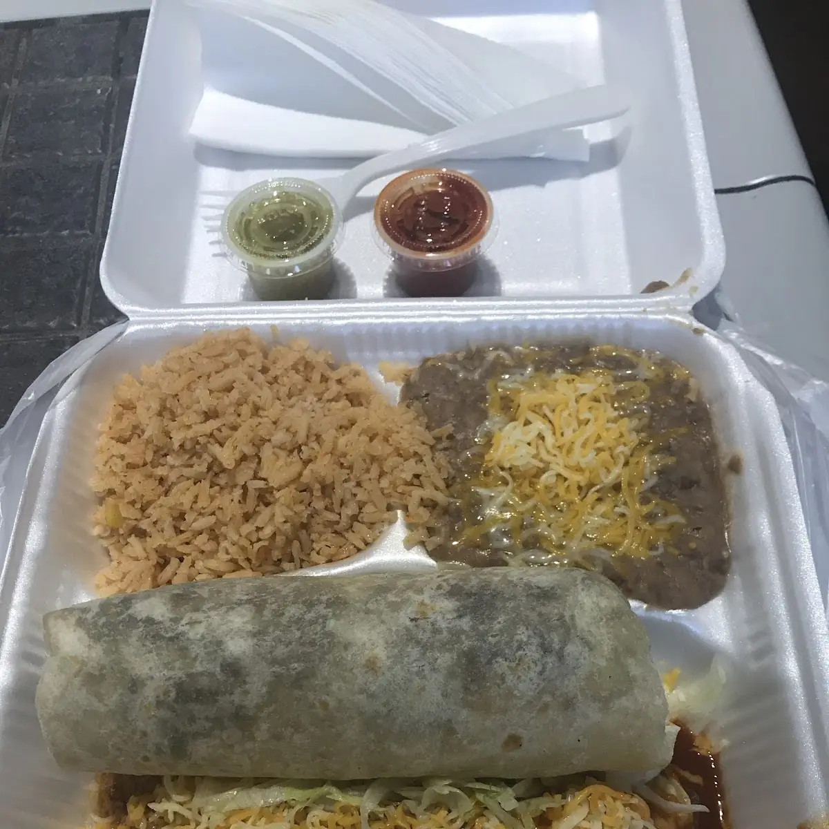 Beef Burrito & Enchilada Plate Combination