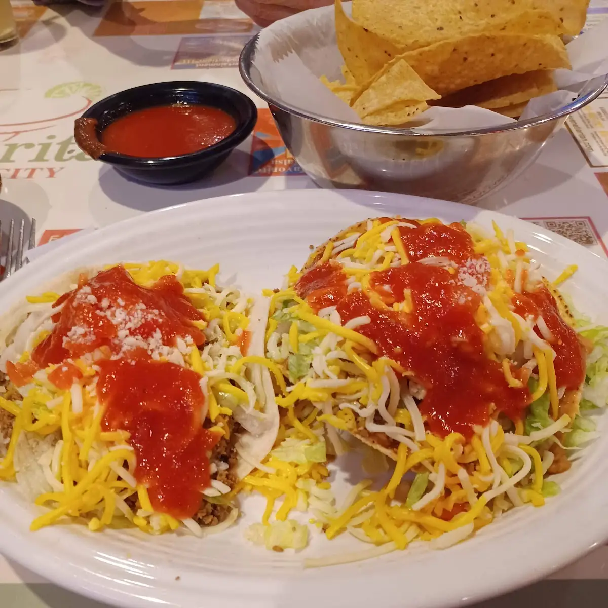 Bean & Beef Tostada & Beef Taco