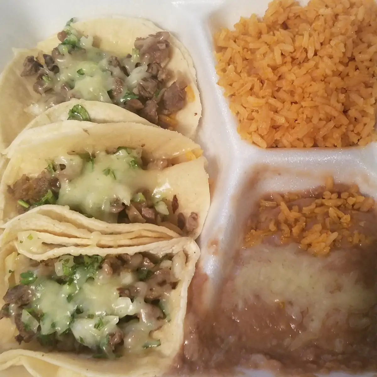 Carney Asada Taco Combo w Cheese