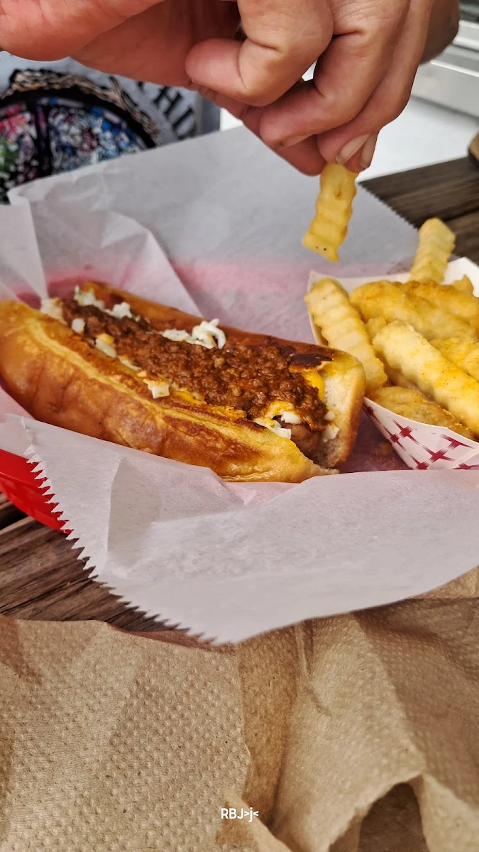 Hot Dogs with Chili and Onions