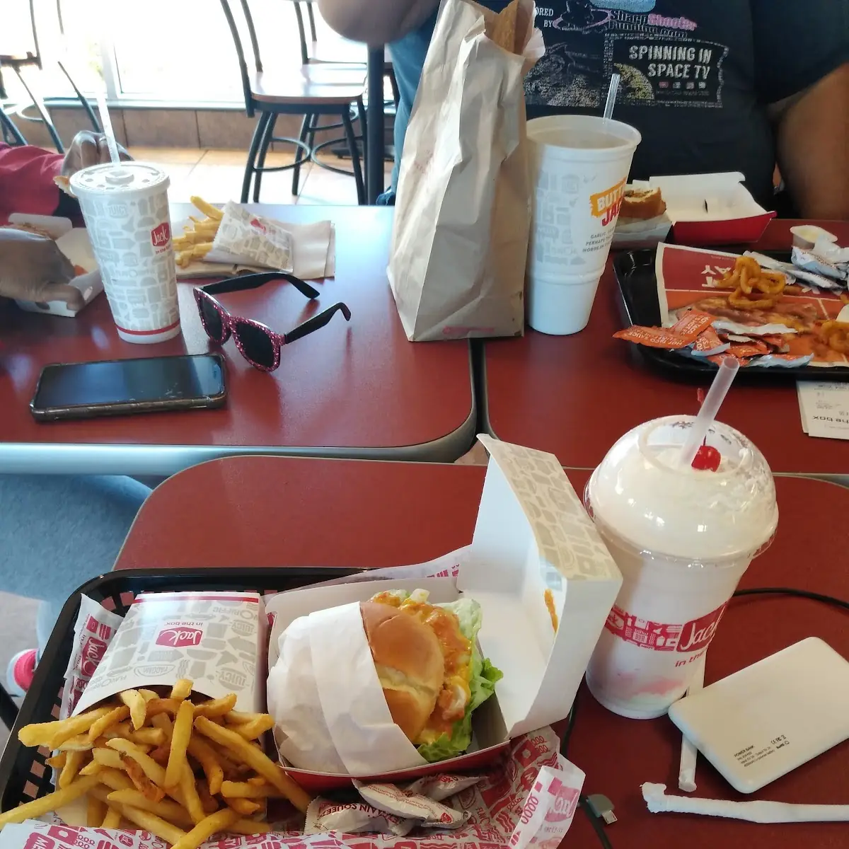 db Bacon Cheeseburger & lg Strawberry Shake