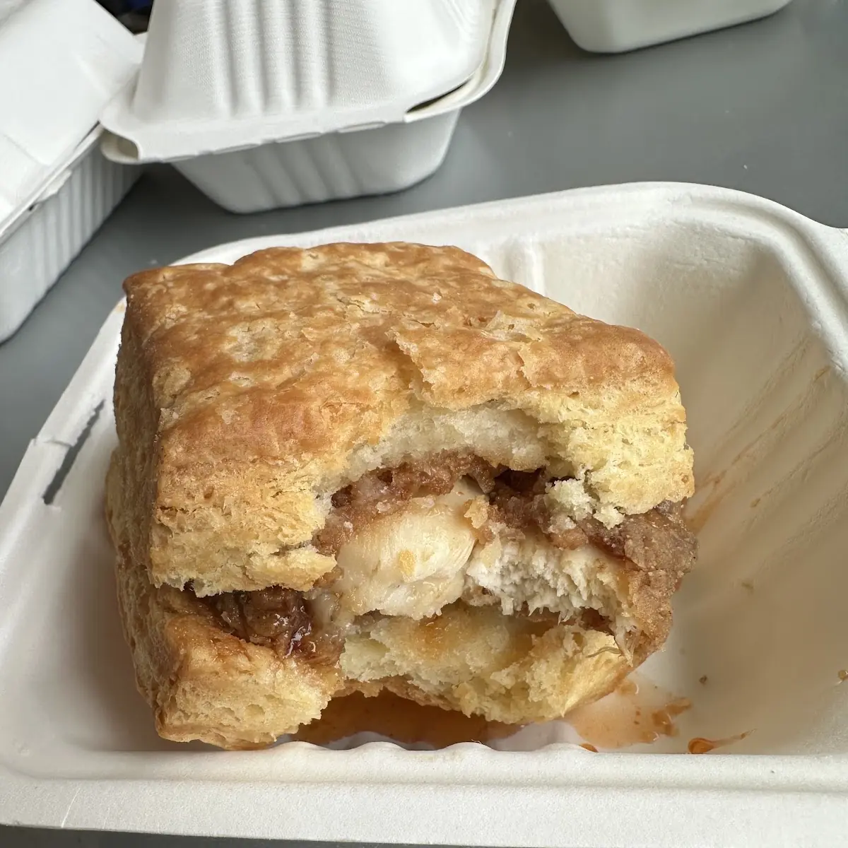 Fried Chicken Biscuit with Cheese