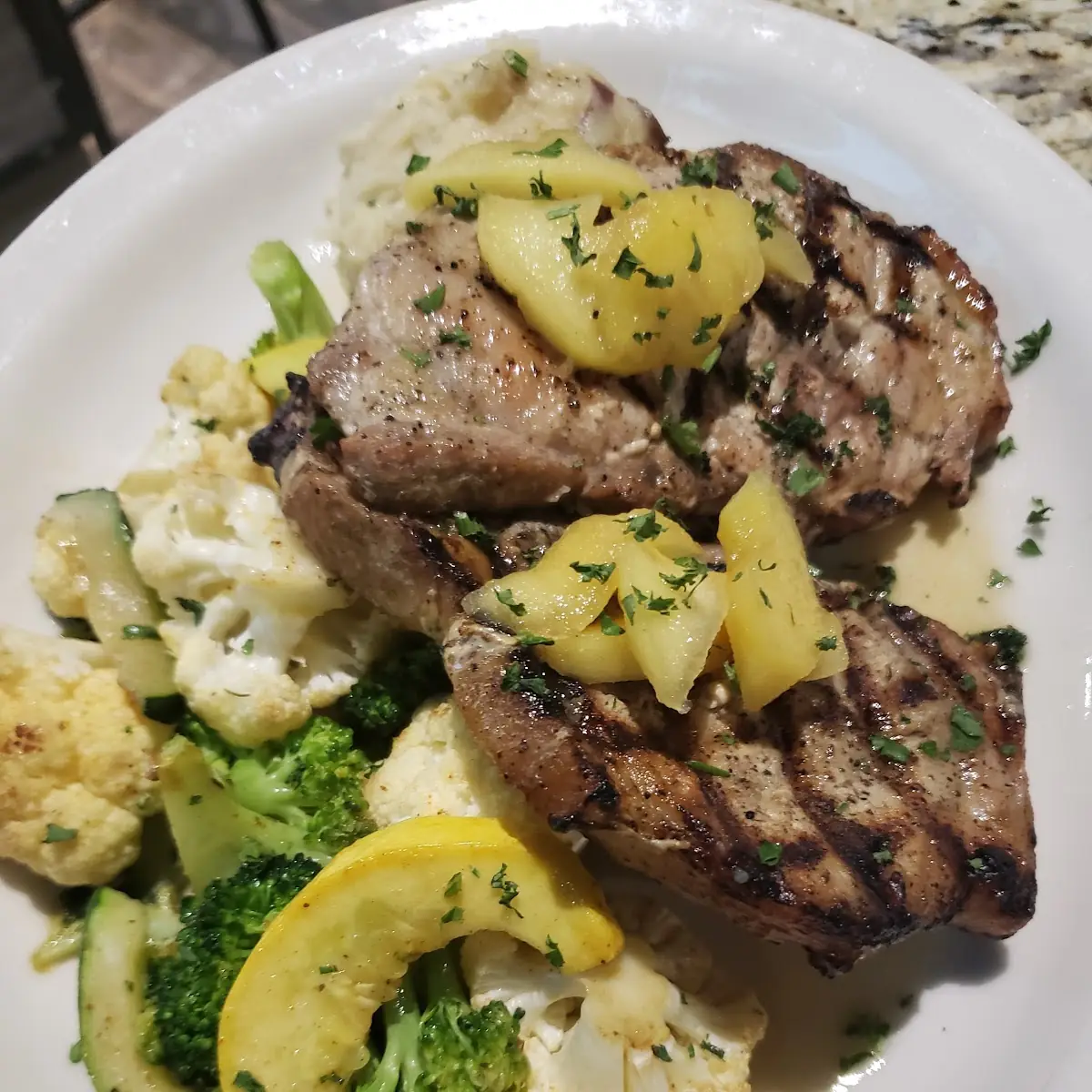 Apple Bourbon Whiskey Pork Chops