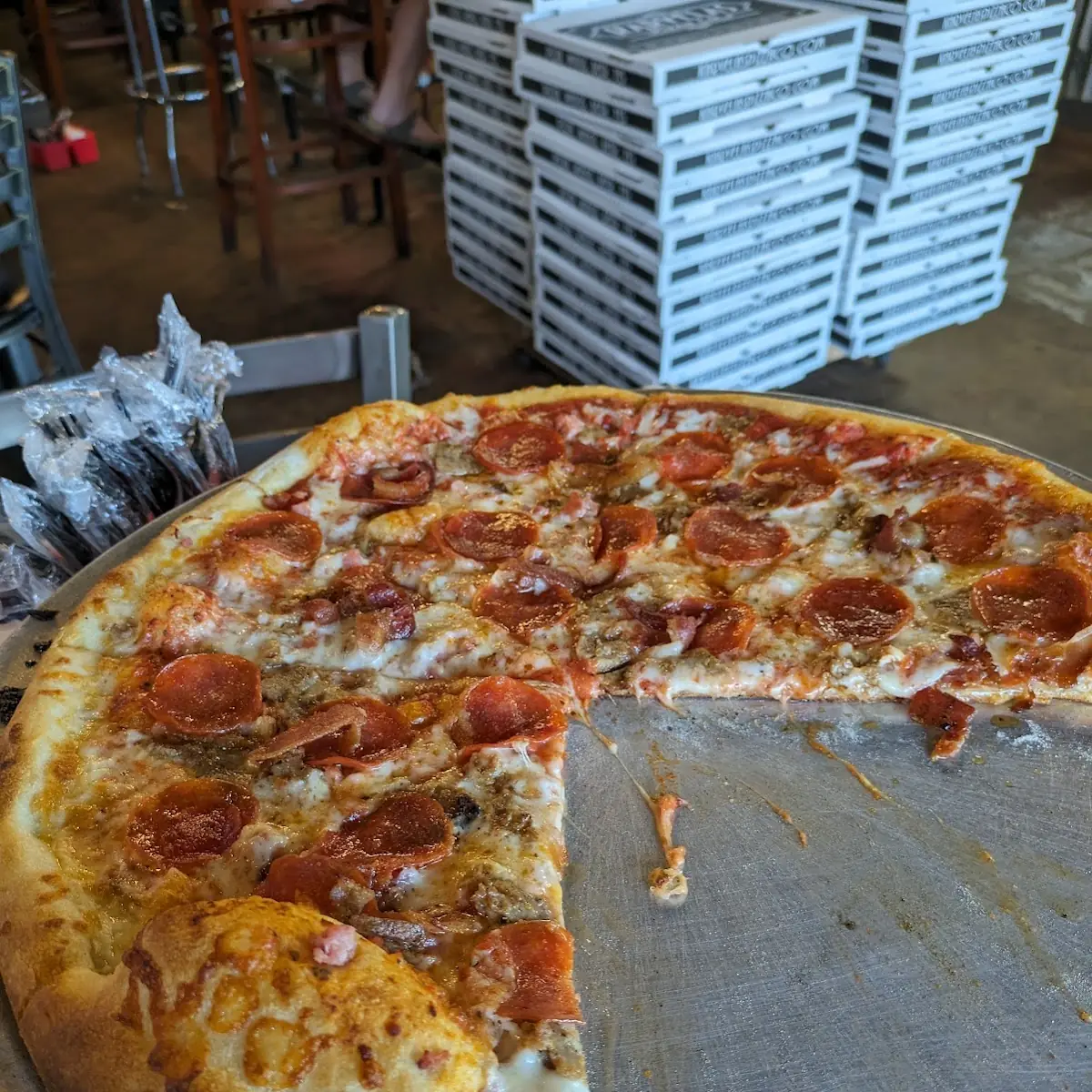 Half Pepperoni Half Cheese Pizza