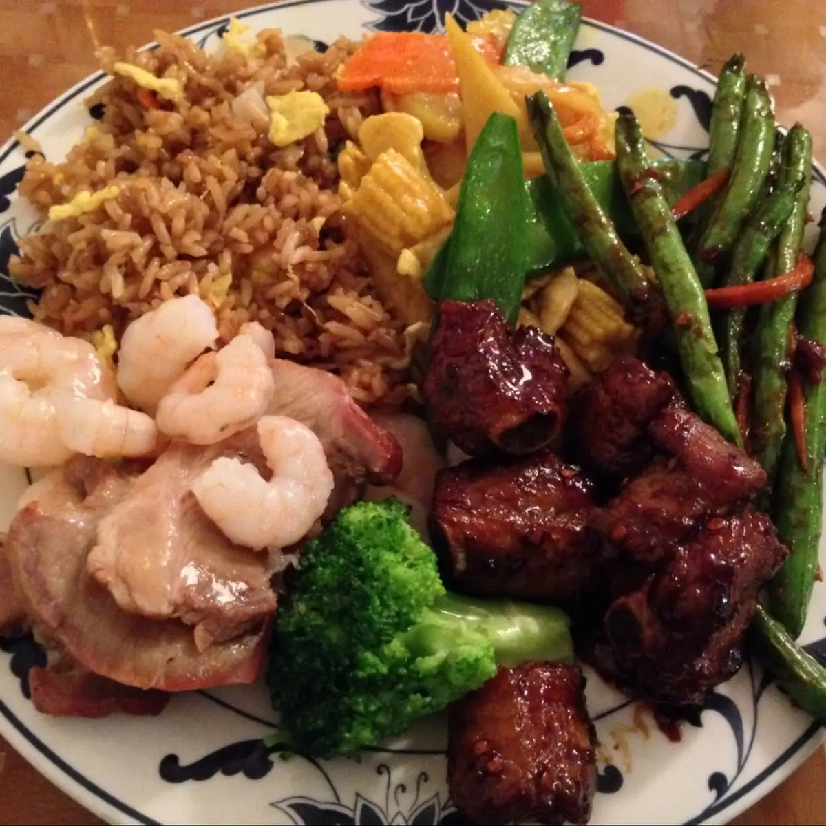 Triple Delight with Steamed Rice