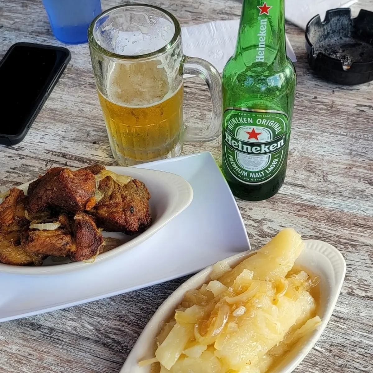 Carne Frita with Yuca Mojito