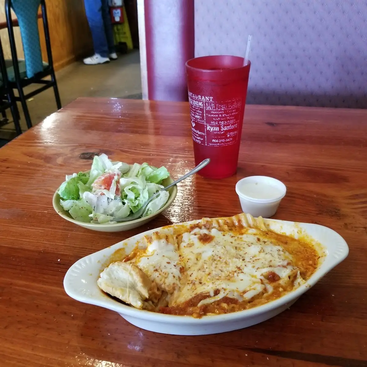 Dinner Lasagna with Salad & Blue Cheese