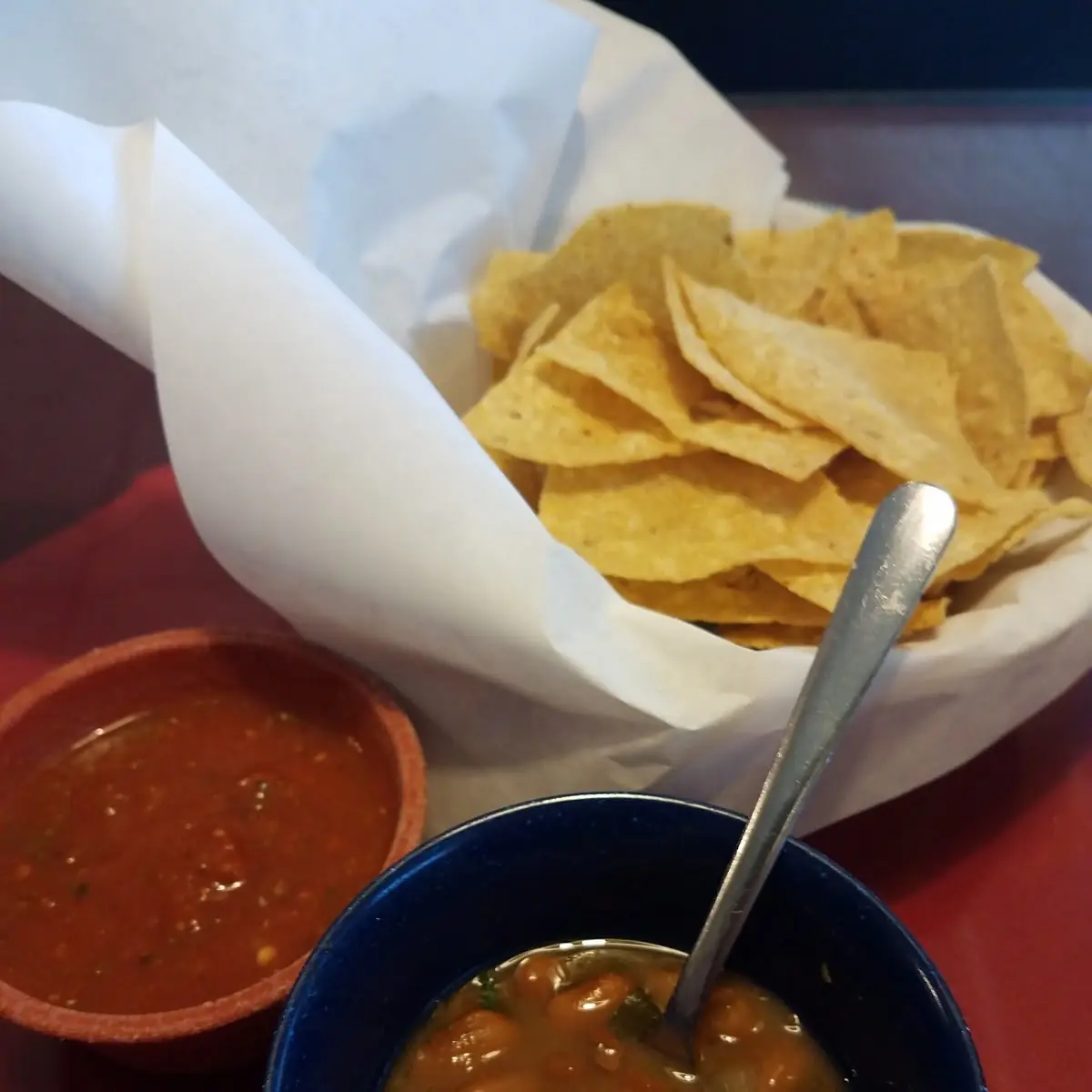Charro Beans Chips and Salsa