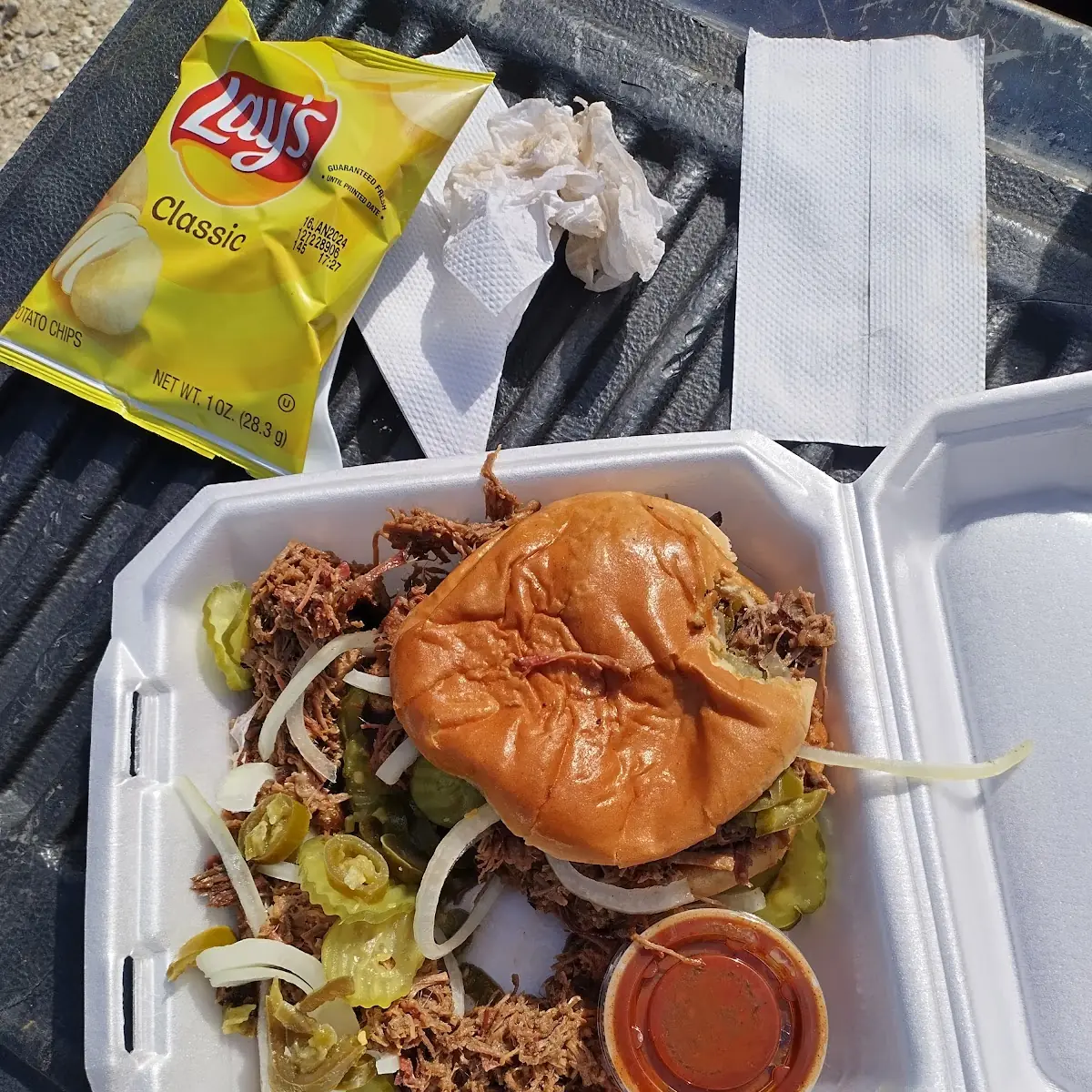 Chopped Beef Brisket Sandwich