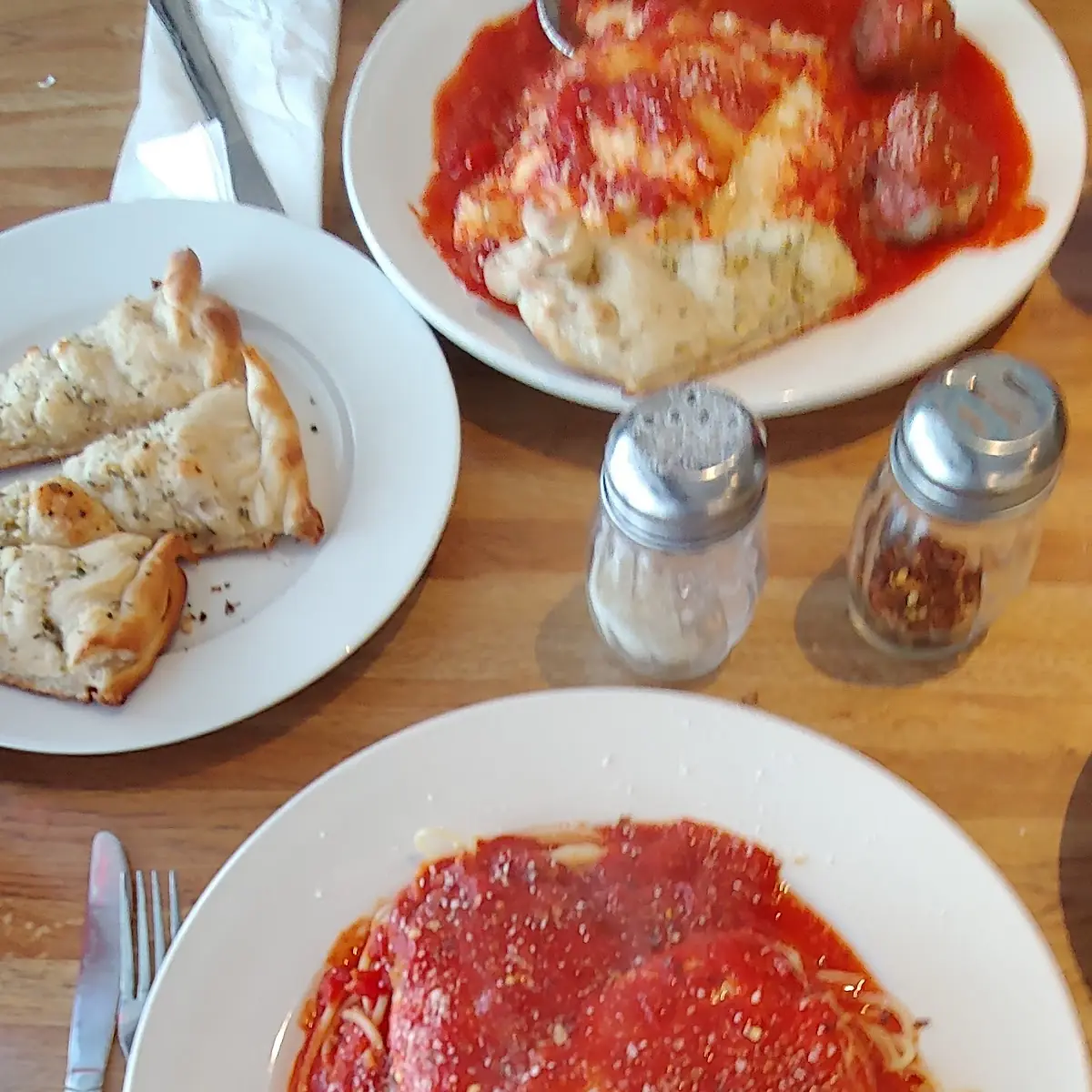 Chicken Parmigiana Dinner with Spaghetti