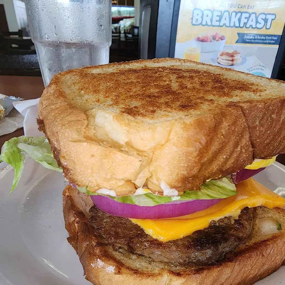 Burger on Texas Toast